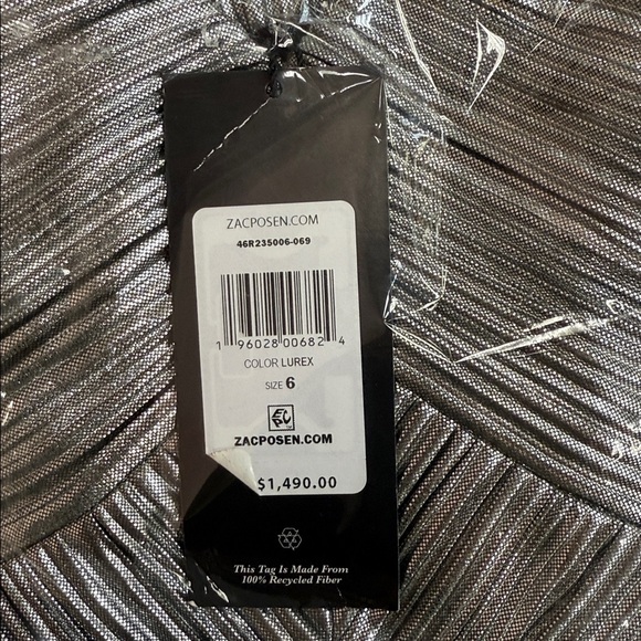 Zac Posen Silver Metallic Ruffle Gown size 6 - Picture 11 of 11